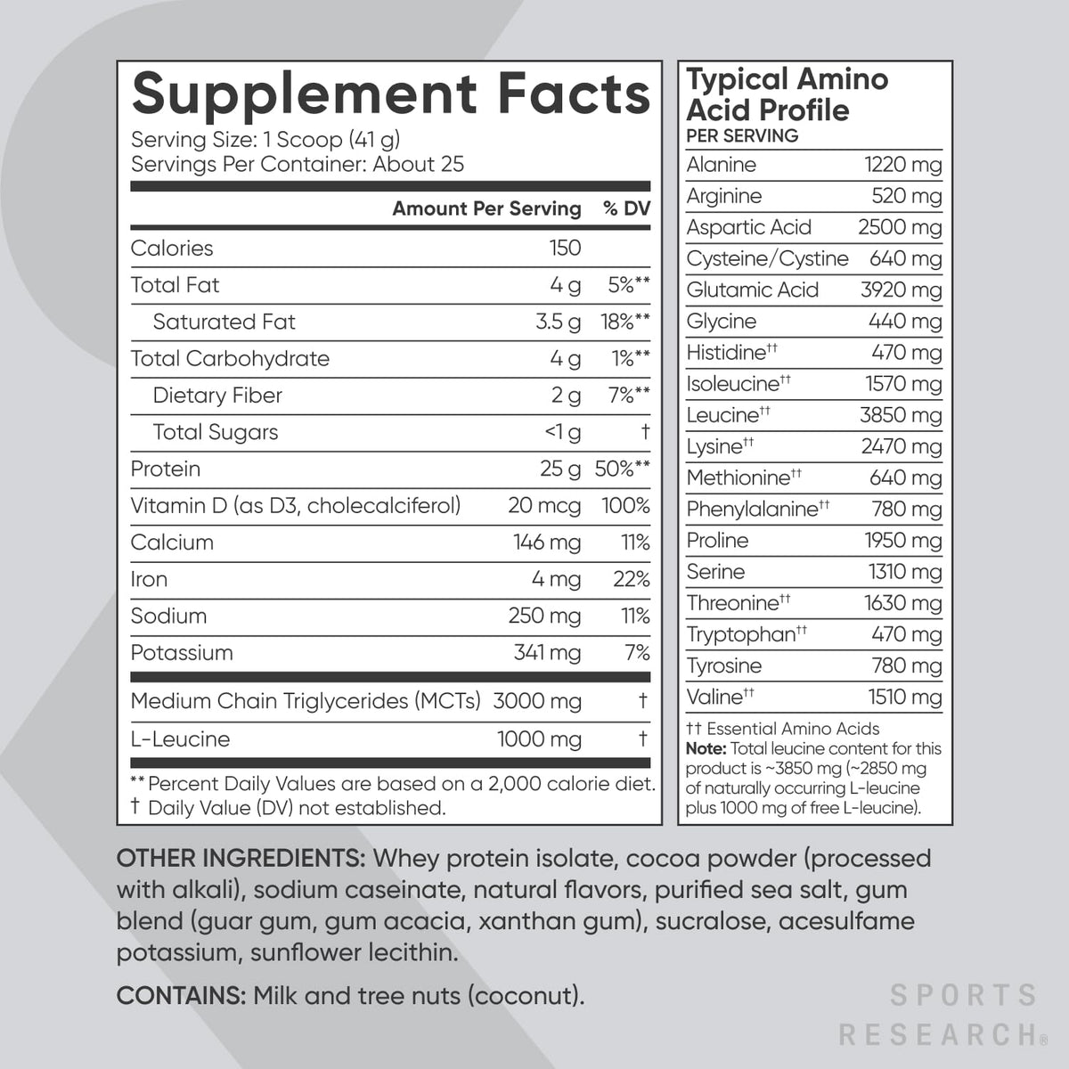 Sports Research Whey Protein Isolate - Sports Nutrition Protein Powder 25g per Serving Sports ResearchBuy Supplements Australia