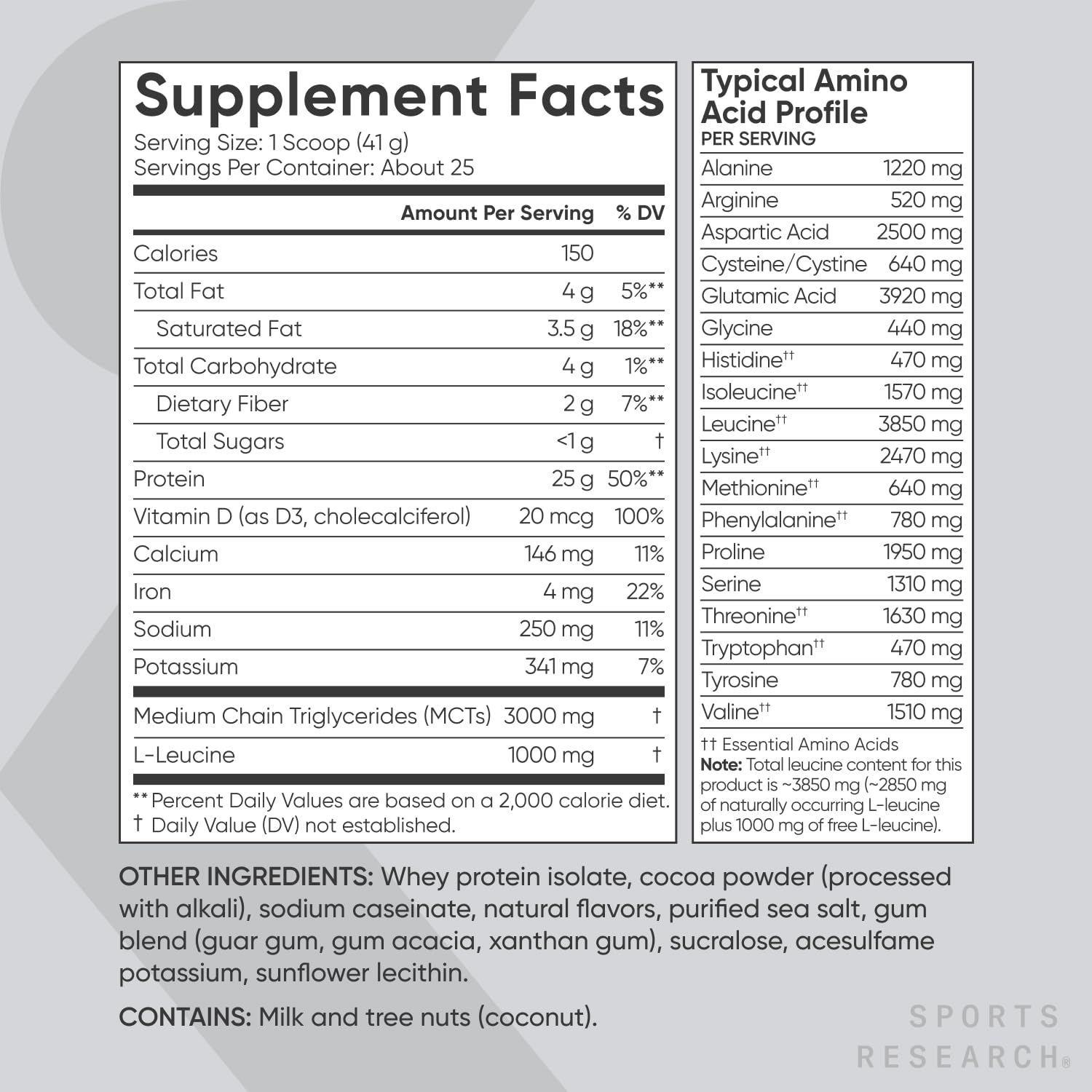 Sports Research Whey Protein Isolate - Sports Nutrition Protein Powder 25g per Serving Sports ResearchBuy Supplements Australia