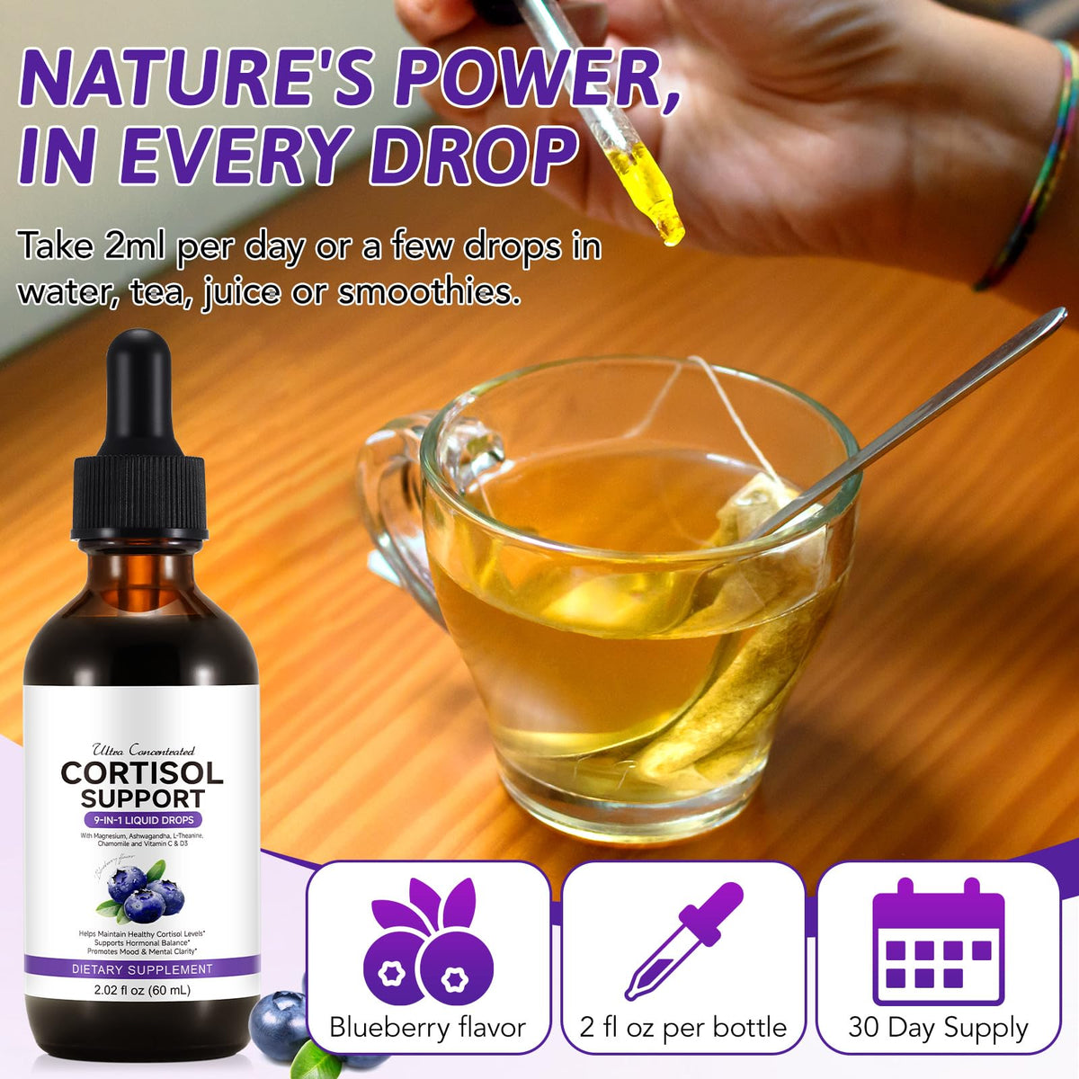 ZIXBMHYJ Cortisol Supplement for Women, Cortisol Support Liquid Drops with Ashwagandha, Magnesium & L-Theanine - Supports Stress Relief, Mood & Relaxation - 2.02 fl oz ZIXBMHYJBuy Supplements Australia