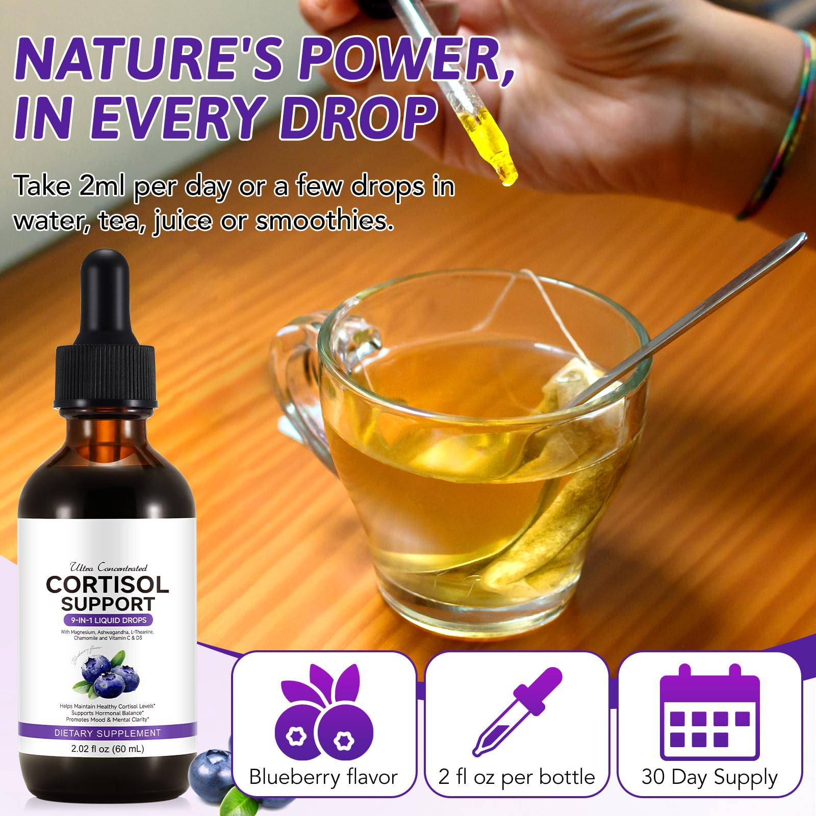 ZIXBMHYJ Cortisol Supplement for Women, Cortisol Support Liquid Drops with Ashwagandha, Magnesium & L-Theanine - Supports Stress Relief, Mood & Relaxation - 2.02 fl oz ZIXBMHYJBuy Supplements Australia