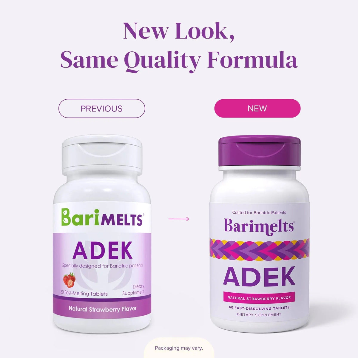 Barimelts ADEK - 60 Fast-Dissolving Tablets (2-Month Supply) - Sugar-Free Bariatric Vitamins for Women Including Vitamin A, Vitamin D, Vitamin E BariMelts