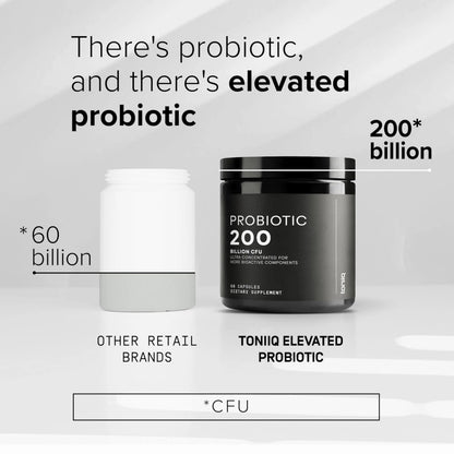 Toniiq 200 Billion CFU Probiotic Supplement 30 Verified Third-Party Tested Strains - Fully Shelf-Stable Probiotics Formula with Prebiotic Blend - Extended Release Capsules Toniiq buy supplements Au