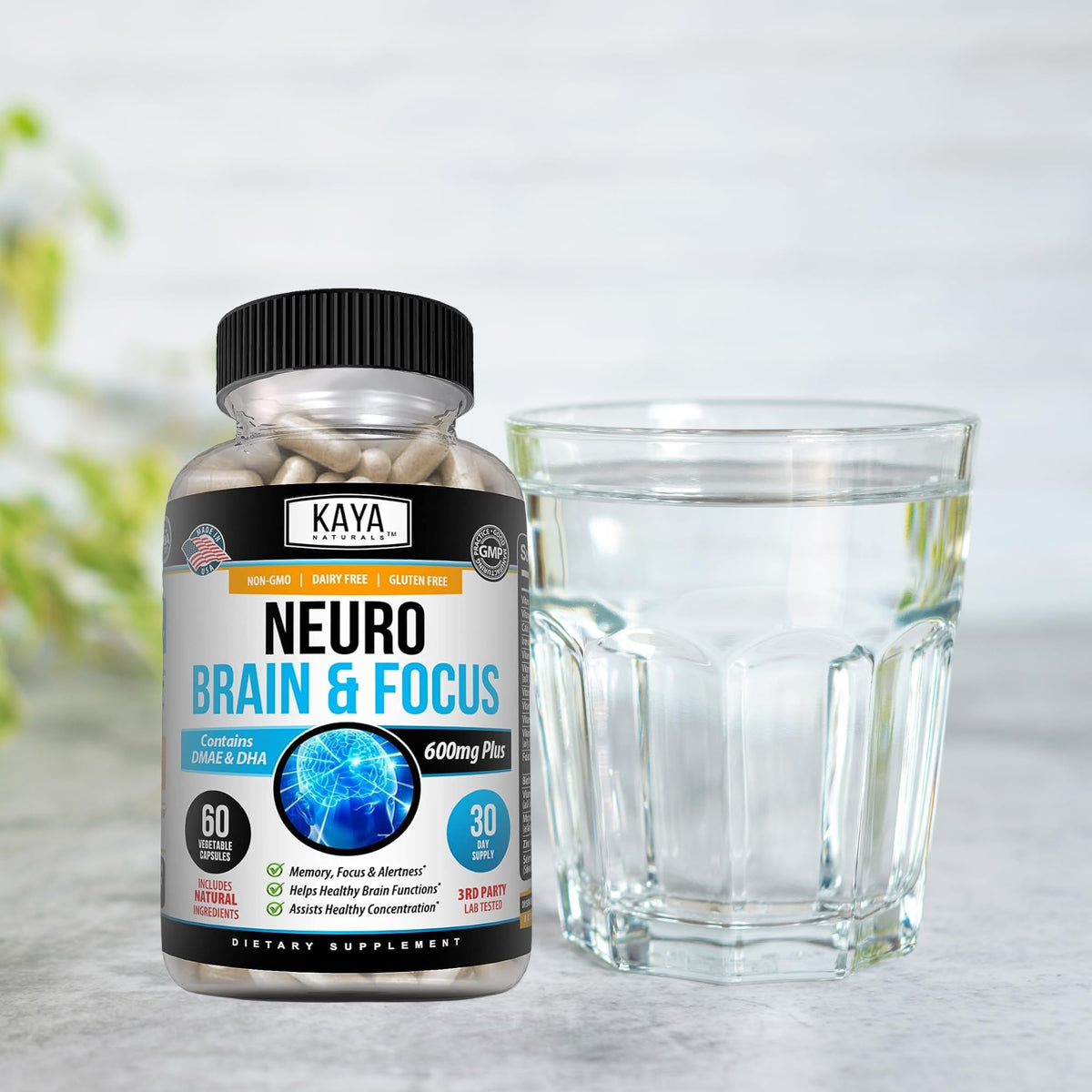 Kaya Naturals - Neuro Brain for Memory & Focus - Nootropic Energy Capsule - Nootropic Brain Support Supplement - Focus & Concentration & Learning Accuracy - Cognitive Function - 60 Count Kaya NaturalsBuy Supplements Australia