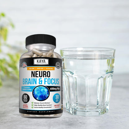 Kaya Naturals - Neuro Brain for Memory & Focus - Nootropic Energy Capsule - Nootropic Brain Support Supplement - Focus & Concentration & Learning Accuracy - Cognitive Function - 60 Count Kaya NaturalsBuy Supplements Australia