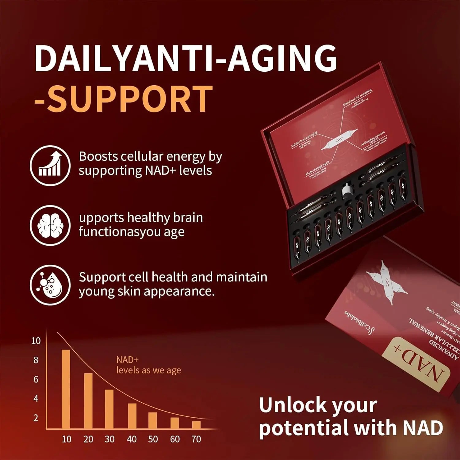 Cellbiolabs NAD Liquid Supplement 1200mg – Advanced Cellular Energy & Renewal Support – Fast-Absorbing NAD Formula for Focus, Vitality & Daily Wellness – Clean Natural Flavor, 15 Servings CellbiolabsBuy Supplements Australia