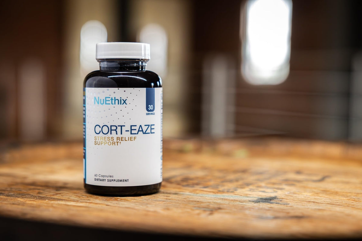 NuEthix Formulations Cort-Eaze - Cortisol Supplement - Health Support Supplement with Ashwagandha, L-Theanine & Rhodiola Rosea - Relaxation and Deep Sleep, 60 Capsules, 30 Servings NuEthix FormulationsBuy Supplements Australia
