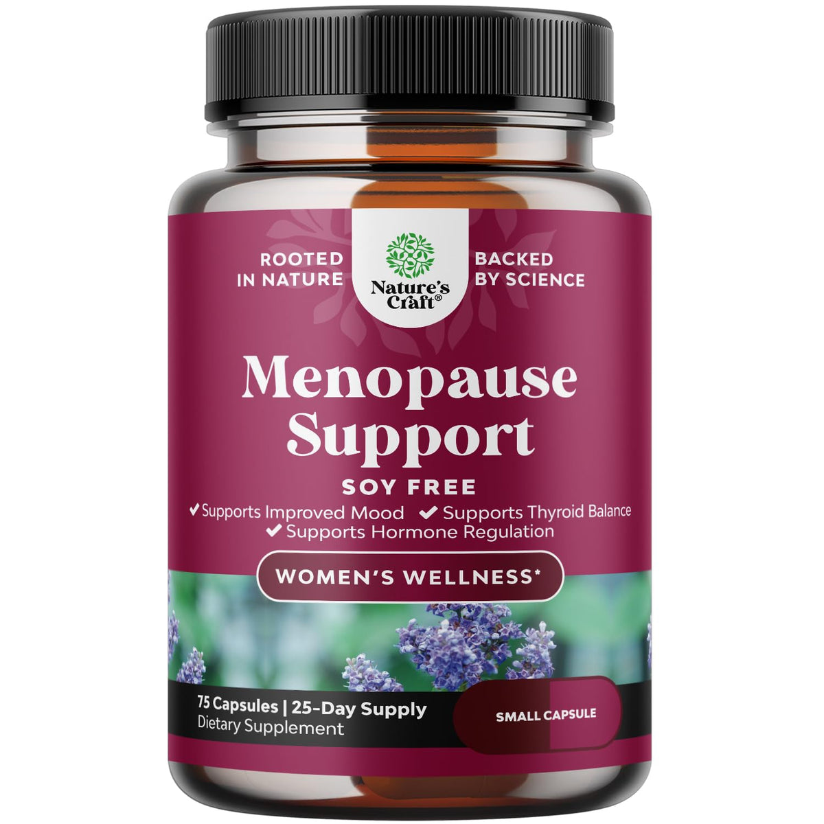 Complete Herbal Menopause Supplement for Women - Soy Free Female Hormone Balance Capsules for Night Sweats Hot Flashes & Mood Swings with Dong Quai, Chaste Berry & Black Cohosh Root - 75 Count Natures CraftBuy Supplements Australia