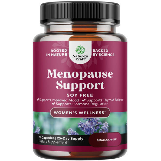 Complete Herbal Menopause Supplement for Women - Soy Free Female Hormone Balance Capsules for Night Sweats Hot Flashes & Mood Swings with Dong Quai, Chaste Berry & Black Cohosh Root - 75 Count Natures CraftBuy Supplements Australia