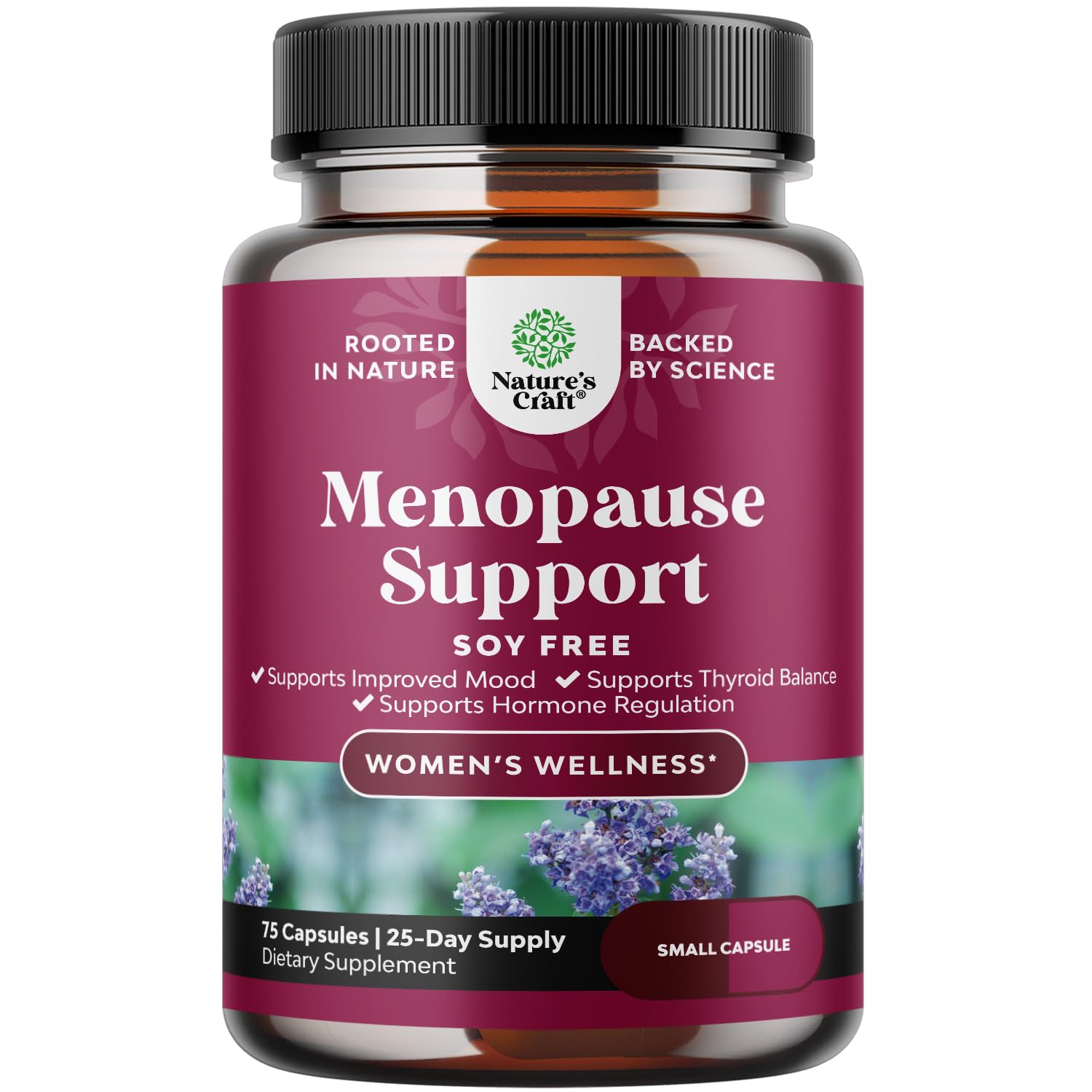 Complete Herbal Menopause Supplement for Women - Soy Free Female Hormone Balance Capsules for Night Sweats Hot Flashes & Mood Swings with Dong Quai, Chaste Berry & Black Cohosh Root - 75 Count Natures CraftBuy Supplements Australia