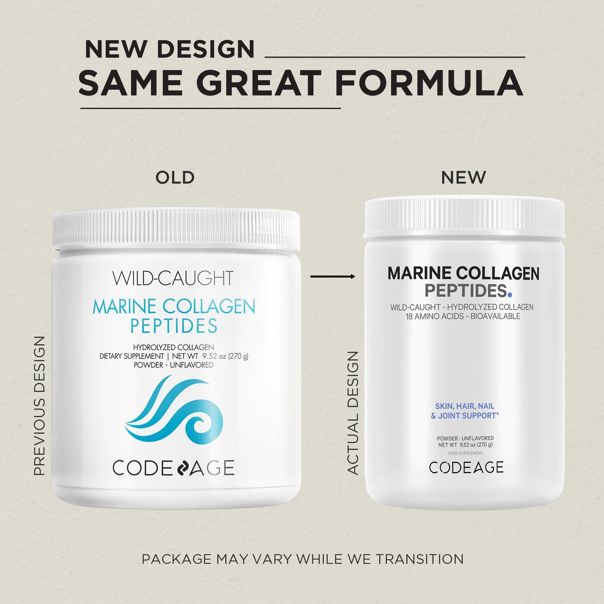 Codeage Marine Collagen Powder - Wild-Caught Hydrolyzed Fish Collagen Peptides - Type 1 & 3 Collagen CodeageBuy Supplements Australia