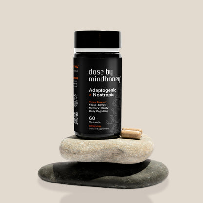 MINDHONEY | DOSE 60 Count, Premium All-in-One Nootropic Brain Supplement | Focus, Mood, Energy, & Memory | Functional Mushrooms & Adaptogens - Lion’s Mane, Ashwagandha, L-Theanine, Bacopa, & Vitamins MINDHONEYBuy Supplements Australia