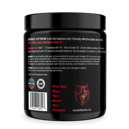 Uncaged Extreme Pre-Workout Powder - Extreme Energy, Focus, Nitric Oxide & Muscle ALPHA WOLFBuy Supplements Australia