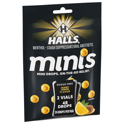 Halls Minis Honey Lemon Flavor Sugar Free Cough Drops, 48 Drops HALLS buy supplements Au