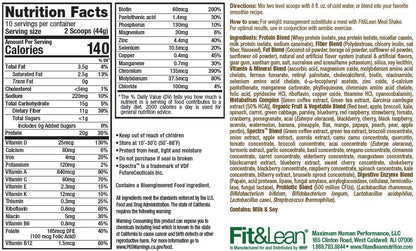Fit & Lean Meal Shake, Fat Burning Meal Replacement, Protein, Fiber, Probiotics, Vanilla Fit & LeanBuy Supplements Australia