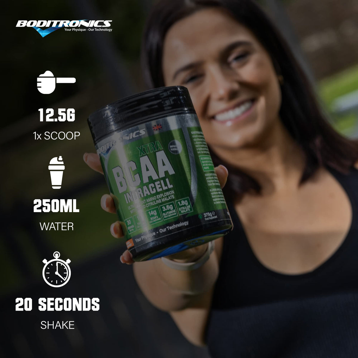 Boditronics BCAA Intracell Xtra Intra Workout Protein Powder, Branched Chain Amino Acid Supplement BoditronicsBuy Supplements Australia