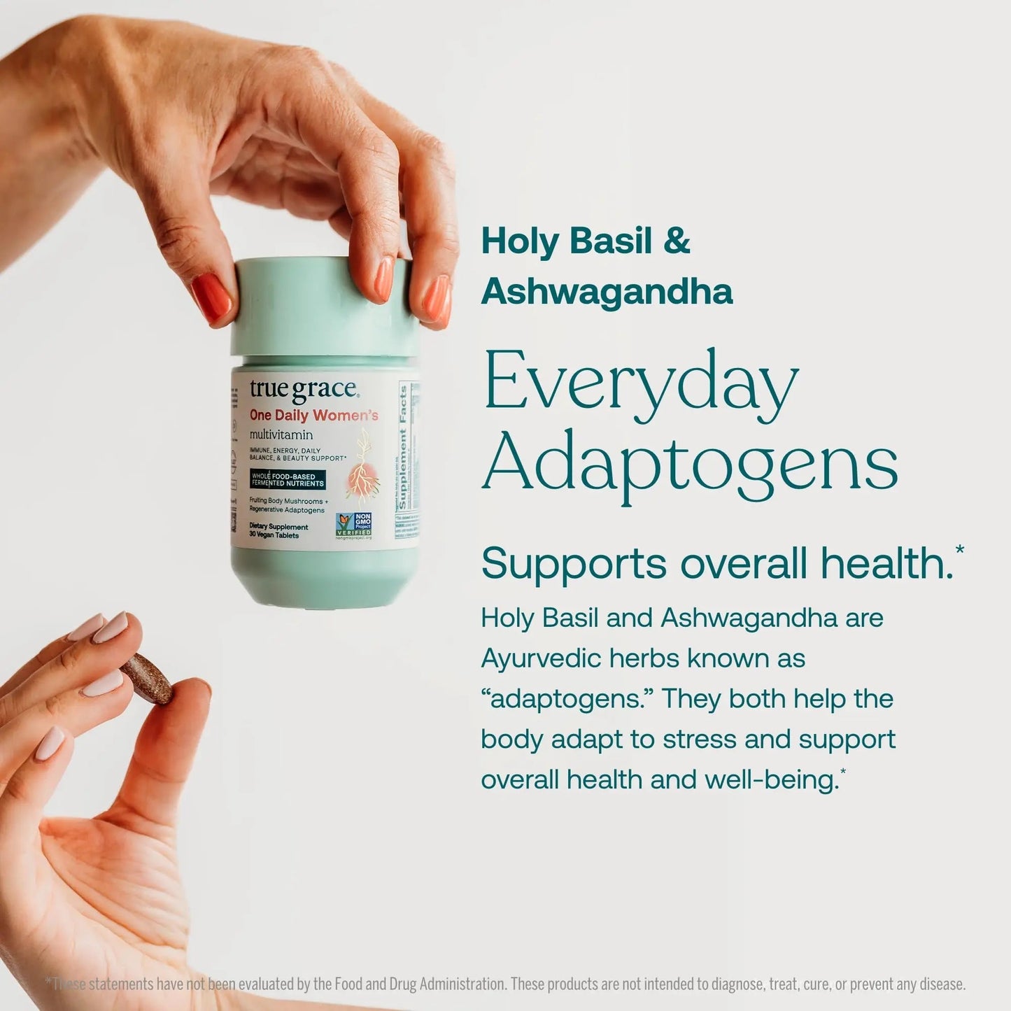 True Grace One Daily Women’s Multivitamin Fermented Minerals, Organic Adaptogens & Mushrooms Whole Body Balance, Immune, Energy, Beauty Support True Grace