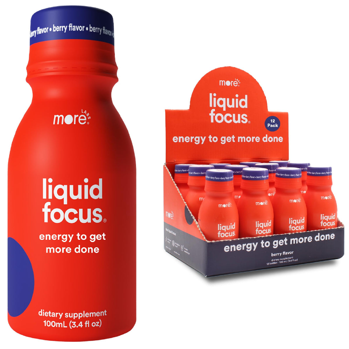 More Labs Liquid Focus, Nootropic Smart Drink with Powerful Antioxidants & Adaptogenic Herbs for Energy and Concentration, 150mg Caffeine (Pack of 12) More LabsBuy Supplements Australia