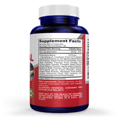 NusaPure Intestinal Support for Humans (Non-GMO), Wormwood, Garlic, Black Walnut Hull, 60 Capsules NusaPureBuy Supplements Australia