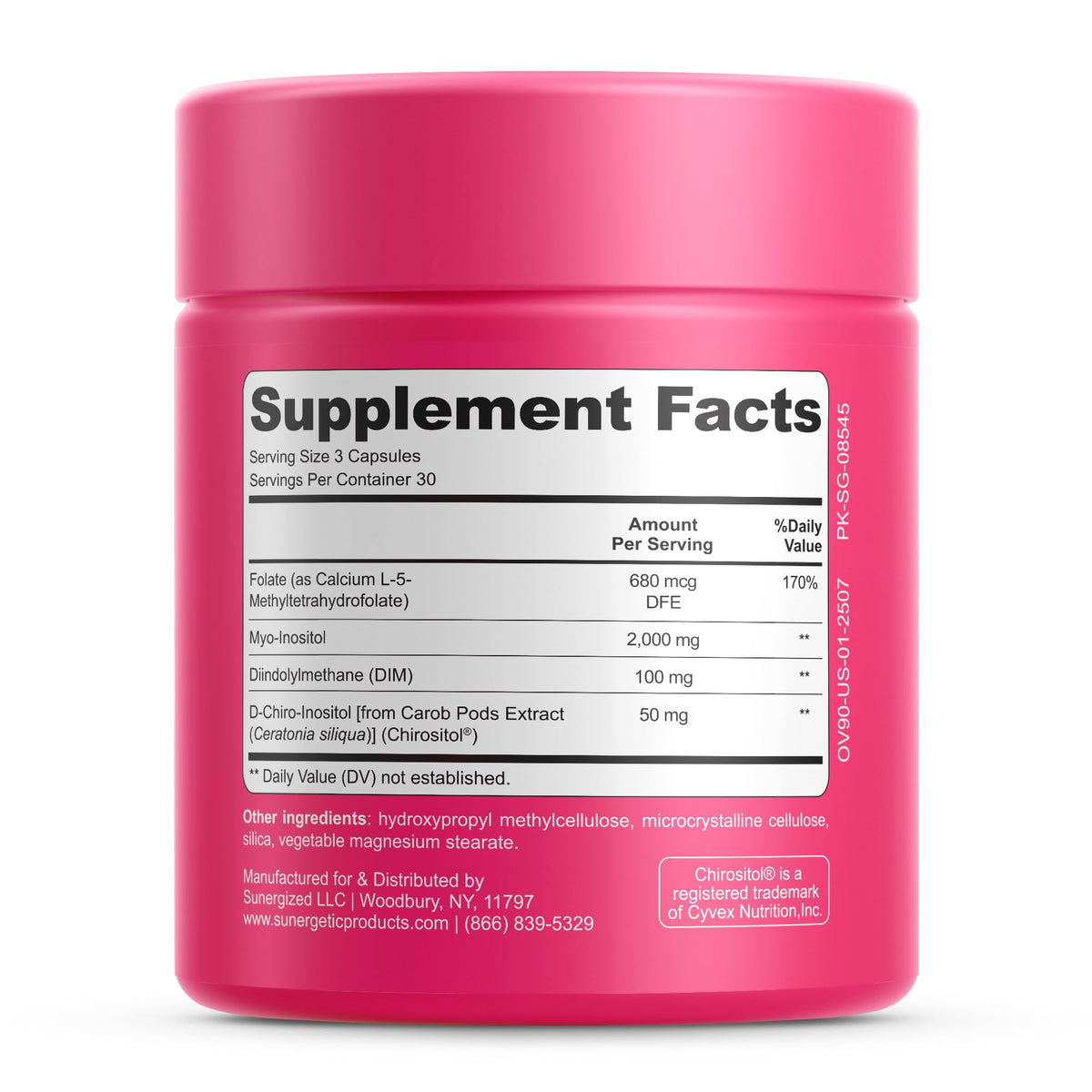 Premium Ovarian Health Support Supplement – Hormone Balance, Ovulation & Cycle Regularity - Myo-Inositol & D-Chiro Inositol Supplement for Women – 40:1 Inositol Ratio With Folate & DIM – 90 Capsules SunergeticBuy Supplements Australia