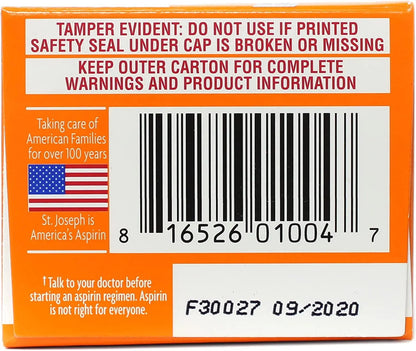St. Joseph St. Joseph Aspirin Chewable Orange, Orange 36 tabs 81 mg(Pack of 3) St. JosephBuy Supplements Australia