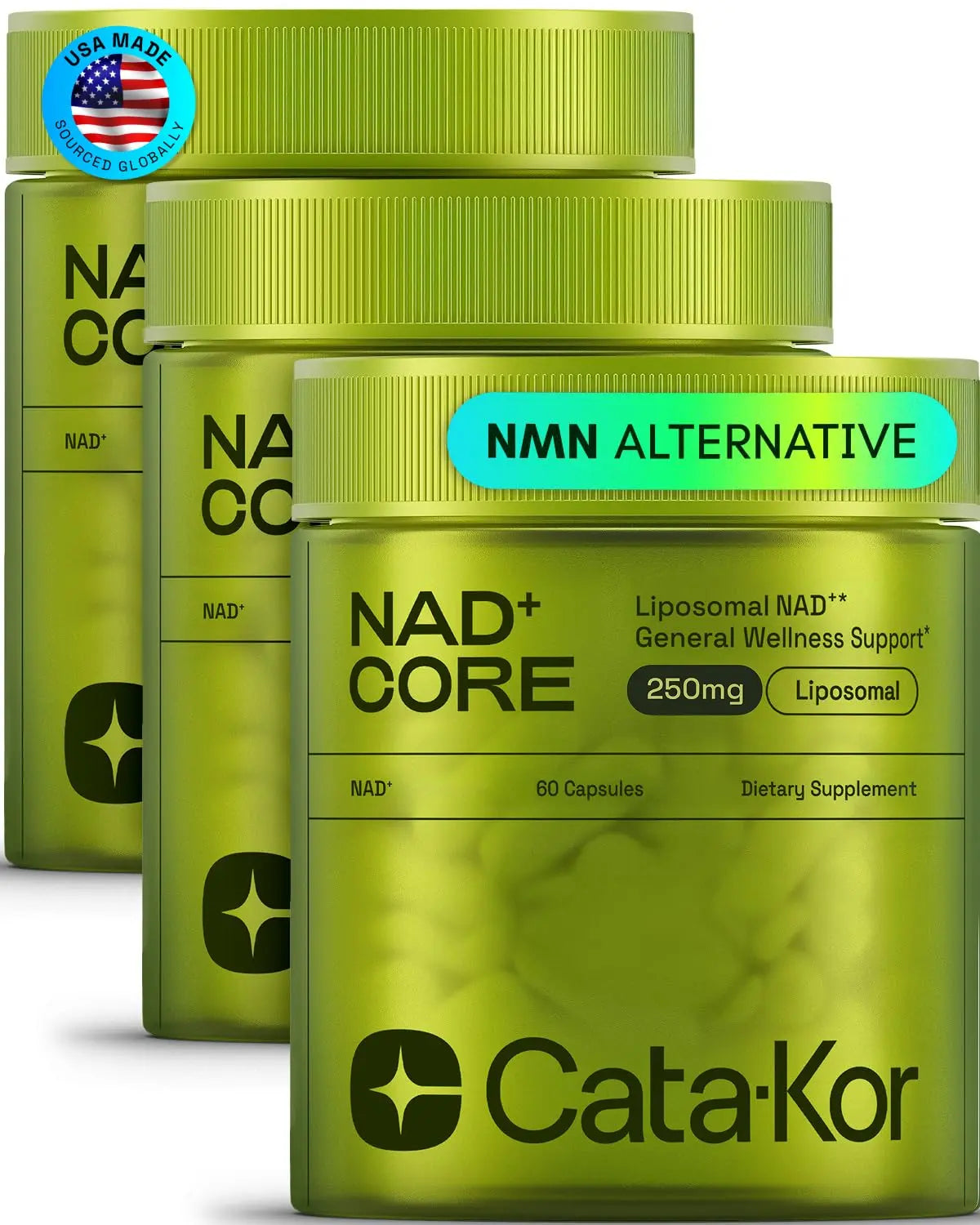 Cata-Kor NMN Supplement Alternative – Liposomal NAD+ Supplement – Third-Party Tested – NAD CORE – 90-Day Supply – 180 Capsules Cata-KorBuy Supplements Australia