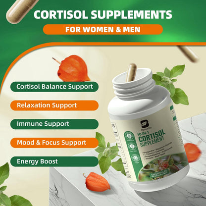 B BEWORTHS Cortisol Supplements for Women Men, 10-in-1 Cortisol Detox with Ashwagandha, Magnesium, L-Theanine, Balanced Cortisol Levels, Night & Calm Support, 120 Vegan Capsules B BEWORTHSBuy Supplements Australia