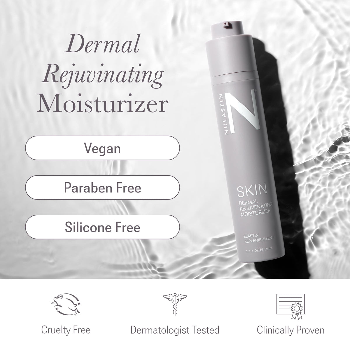 NULASTIN Dermal Rejuvenating Face Moisturizer for Women with Elastin, Peptides & Ceramides - Firming, Anti Aging Barrier Repair Cream for Dry, Mature Skin - Vegan, Silicone Free, 1.7 Fl Oz NULASTIN buy supplements Au