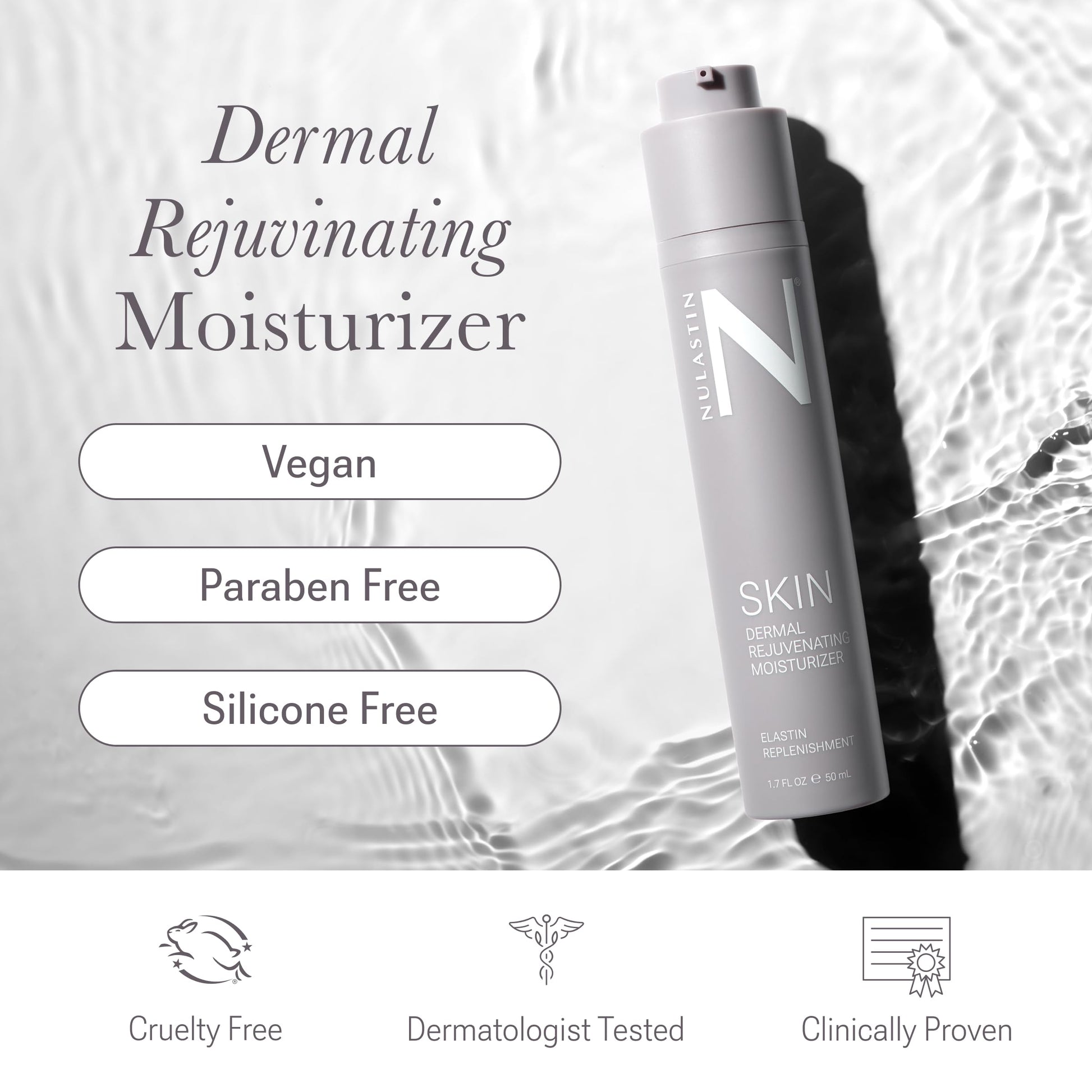 NULASTIN Dermal Rejuvenating Face Moisturizer for Women with Elastin, Peptides & Ceramides - Firming, Anti Aging Barrier Repair Cream for Dry, Mature Skin - Vegan, Silicone Free, 1.7 Fl Oz NULASTIN buy supplements Au