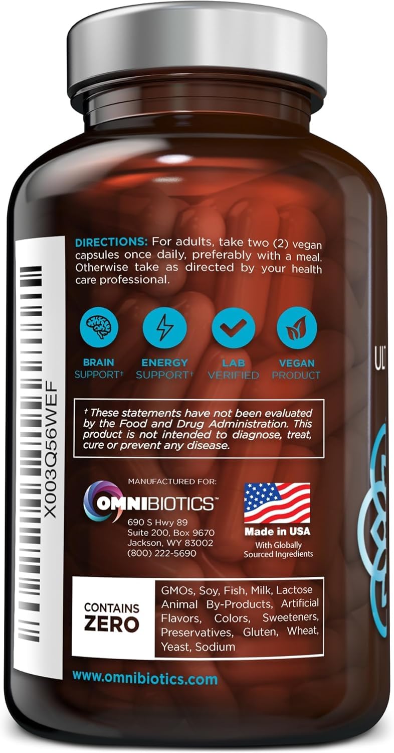 OmniBiotics Ultimate Daily Multivitamin for Women & Men – 34 Essential Ingredients Including Vitamin A, C, D, E, B6, B12, Biotin, Zinc – 120 Vegan Capsules OmniBioticsBuy Supplements Australia