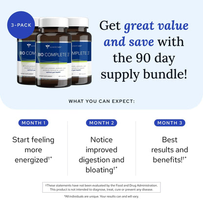 Gundry MD® Bio Complete 3 - Prebiotic, Probiotic, Postbiotic to Support Optimal Gut Health, 30 Day Supply (90 Day Supply) Gundry MDBuy Supplements Australia