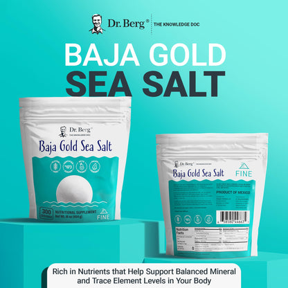 Dr. Berg's Baja Gold Sea Salt Organic - Natures Fine Sea Salt Support For Hydration Dr. Berg NutritionalsBuy Supplements Australia