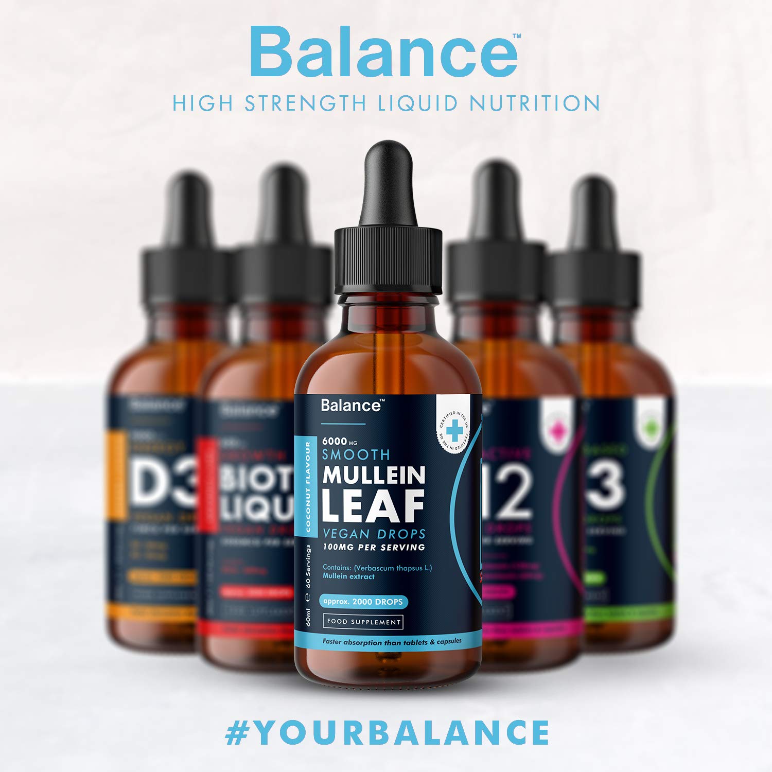 Balance Mullein Leaf Liquid Drops - 60ml for 2 Month Supply - High Strength - Vegan BalanceBuy Supplements Australia