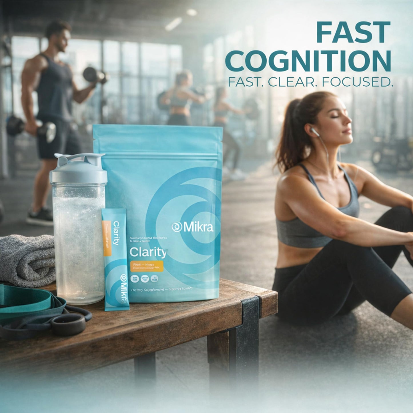 Mikra Clarity Nootropic Focus Drink Mix - Daily Cognitive & Calm Support Formula with Citicoline, Lion’s Mane & L-Theanine - Calm Drink Mix & Focus Aid for Energy and Clarity - 14 Single-Serve Sachets Mikra buy supplements Au