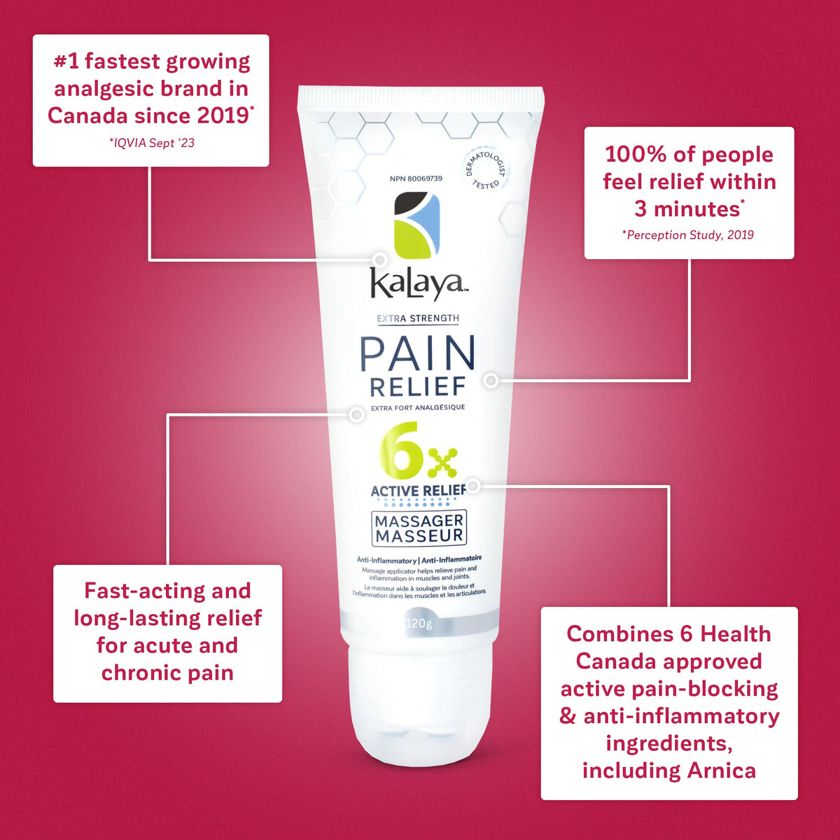 Kalaya Pain Relief Cream with Arnica – Fast-Acting Joint & Muscle Pain Relief – 6 Natural Ingredients – No-Mess Applicator – RMT-Inspired Design – Dermatologist Tested – 4.2 oz Kalaya NaturalsBuy Supplements Australia