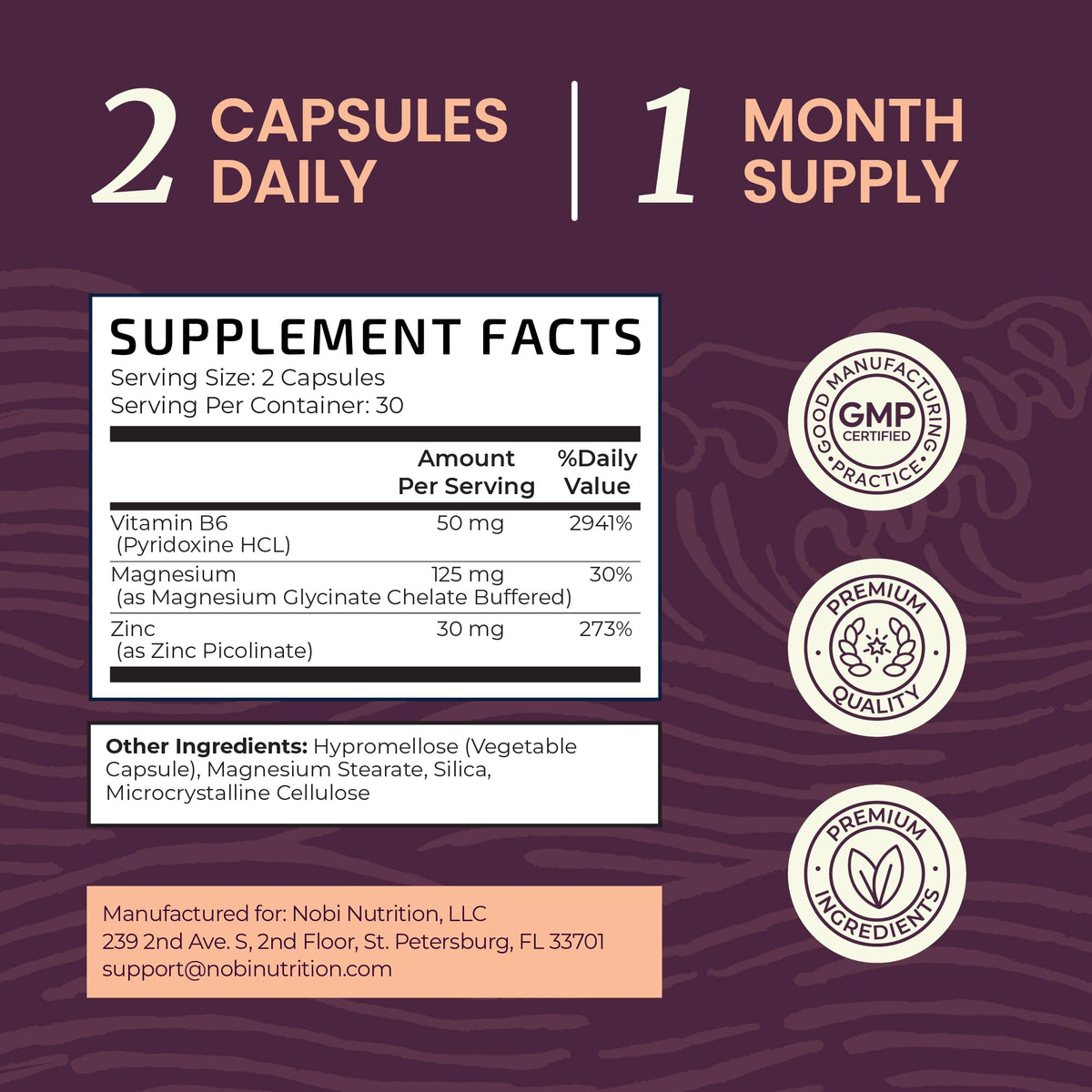 Zinc and Magnesium Supplement with Vitamin B6 | Women’s Hormone Balance, Menstrual Cycle & Immune Support | High Absorption Chelated Magnesium Glycinate with Zinc Picolinate and VIT B6 | 60 Ct Nobi NutritionBuy Supplements Australia