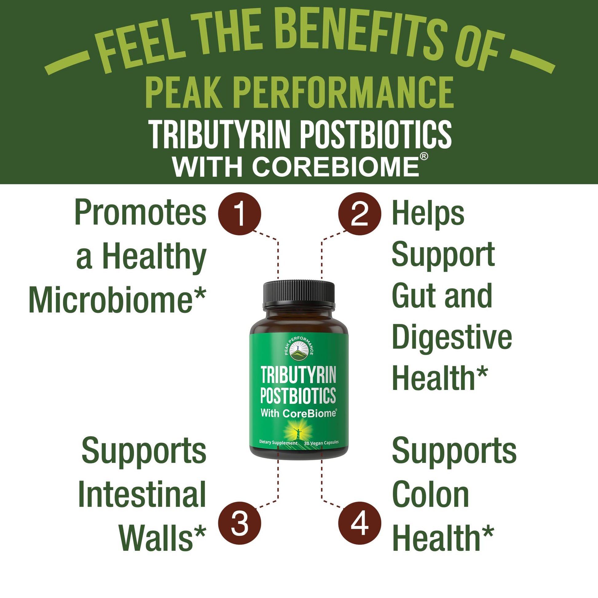 CoreBiome Tributyrin Postbiotic Supplement Clinically Tested for Gut Health. More Effective Than Sodium Butyrate Capsules. High Bioavailability Post Biotics for Digestive, Leaky Gut, Colon, Microbiome Peak PerformanceBuy Supplements Australia