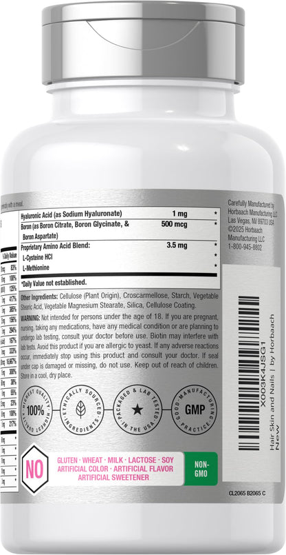 Horbäach Hair Skin and Nails Vitamins | 150 Caplets | with Biotin and Collagen | Supplement for Women and Men | Non-GMO, Gluten Free Horbäach buy supplements Au