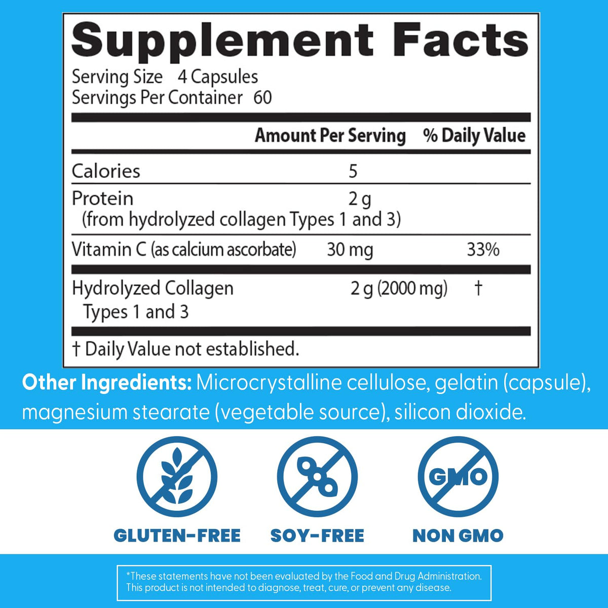 Doctor's Best Collagen Types 1 & 3 with Vitamin C, Non-GMO, Gluten Free, Soy Free, Supports Hair, Skin, Nails, Tendons & Bones, 500 mg, 240 Caps (DRB-00263) Doctor's BESTBuy Supplements Australia