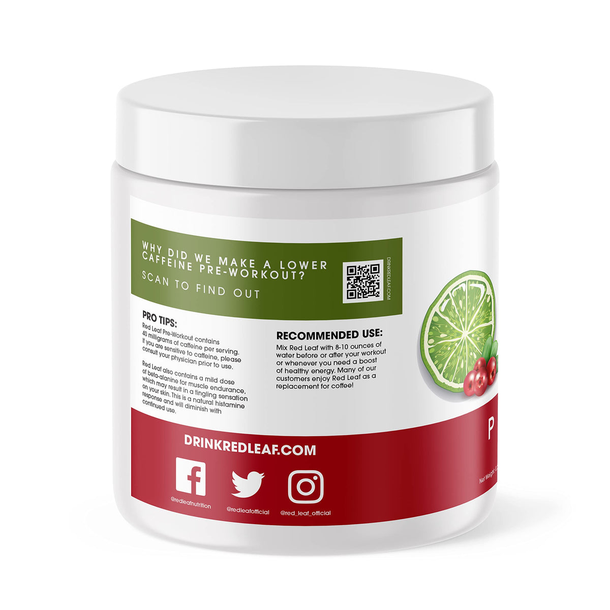Red Leaf Pre Workout Energizer Powder, BCAA's, Beta-Alanine, Amino Acids and Green Tea Red LeafBuy Supplements Australia