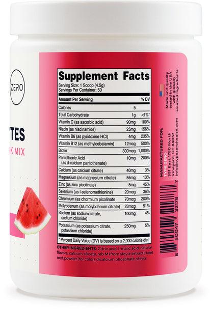Type Zero Clean Electrolytes Hydration Powder Drink Mix + 14 Essential Vitamins & Minerals - Sugar Free, Zero Artificial Ingredients - Watermelon Flavor, 50 Servings Type ZeroBuy Supplements Australia