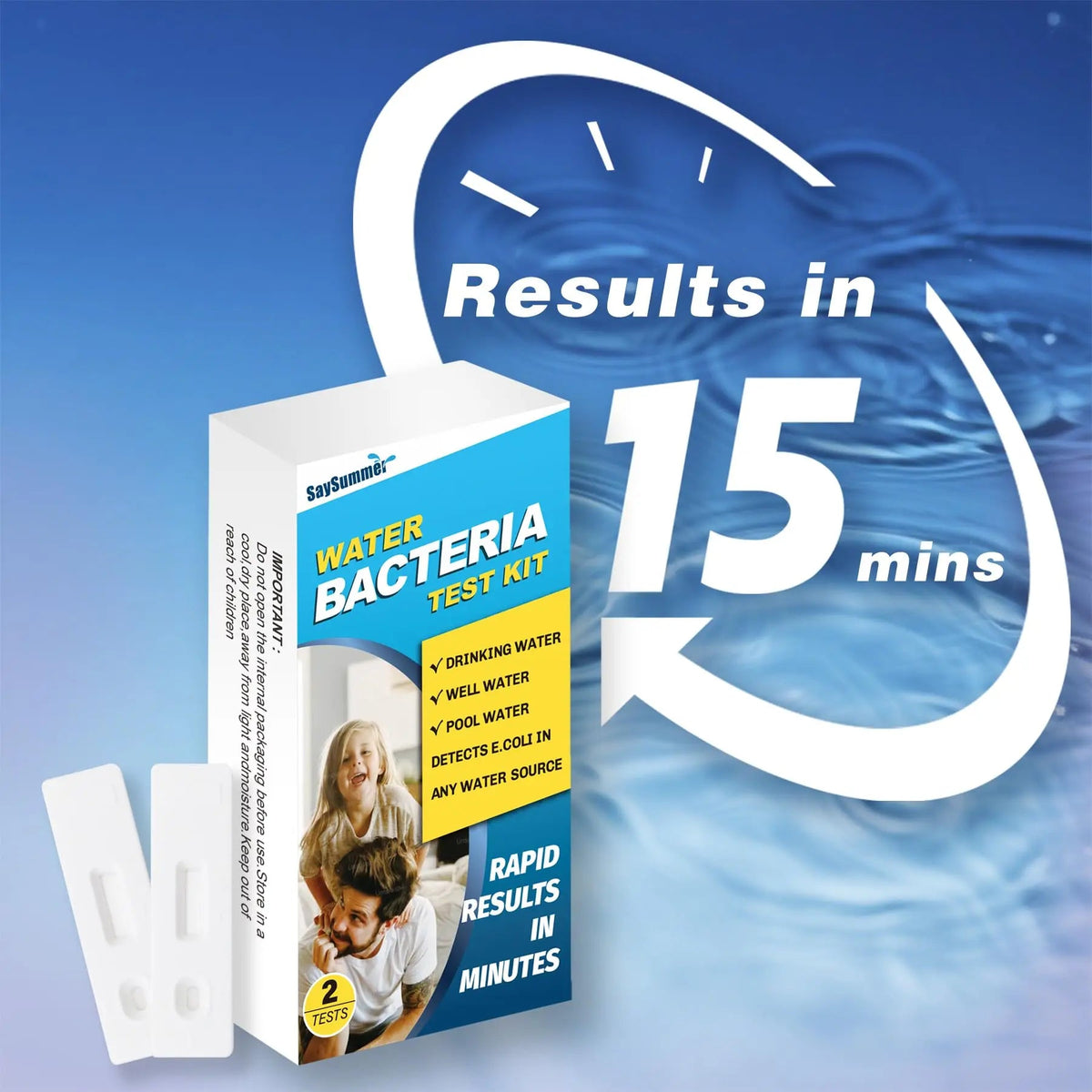 Water Bacteria Test Kit for Drinking Water: Results in 15 Minutes Coliform Bacteria Water Test Kit 2 Counts for Any Water Source Including Well Water Pool Water SaySummerBuy Supplements Australia