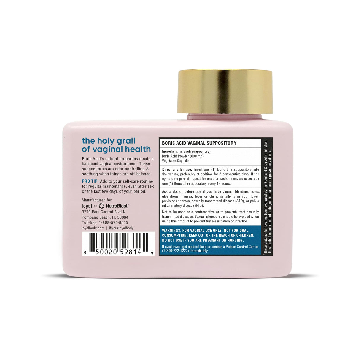 Loyal Boric Life - Boric Acid Suppositories - 600mg - Supports Odor Control - Promotes Balance - Soothes Discomfort - Made in USA - 30 Count LoyalBuy Supplements Australia