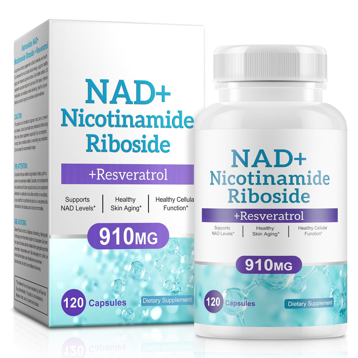 Daiasns NAD Supplement for Men and Women - Liposomal Nicotinamide Riboside, Quercetin, NAD+ Supplement with Resveratrol 910mg - Supports Muscle, Brain, Energy, 120 Capsules DaiasnsBuy Supplements Australia