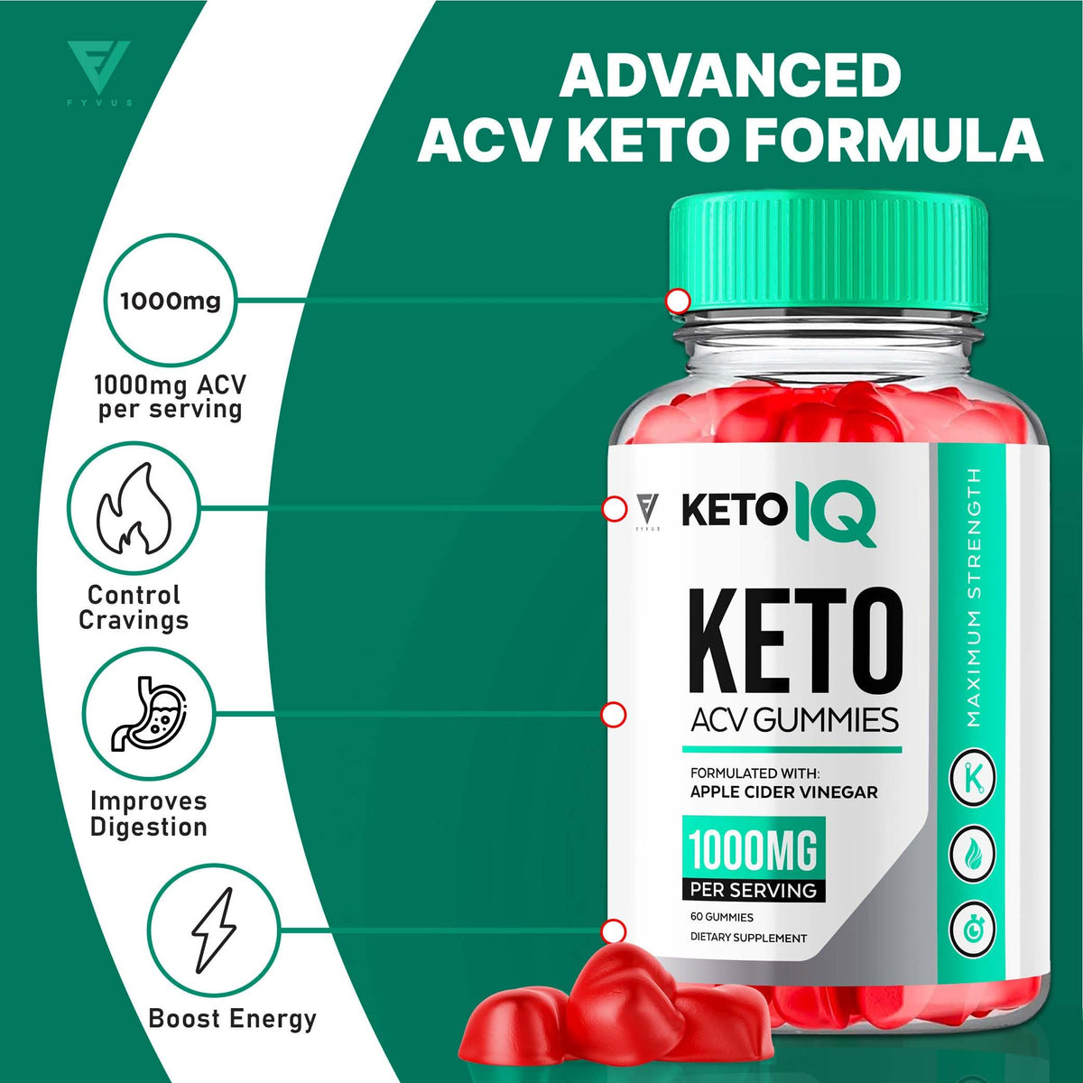 (3 Pack) Keto IQ KetoIQ Keto ACV Gummies, Keto IQ ACV Gummies Advanced Weight Loss FyvusBuy Supplements Australia