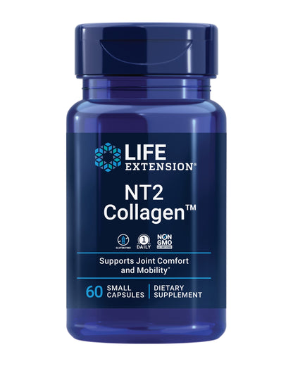 Life Extension NT2 Collagen™, Joint Health Supplement for Joint Comfort & Mobility, Gluten-Free, Non-GMO, 1 Daily, 60 Small Capsules Life ExtensionBuy Supplements Australia