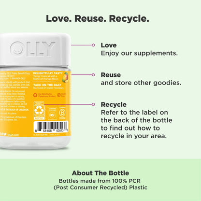 OLLY Probiotic Gummy, Immune and Digestive Support, 1 Billion CFUs, Chewable Probiotic Supplement, Mango, 25 Day Supply - 50 Count OLLYBuy Supplements Australia