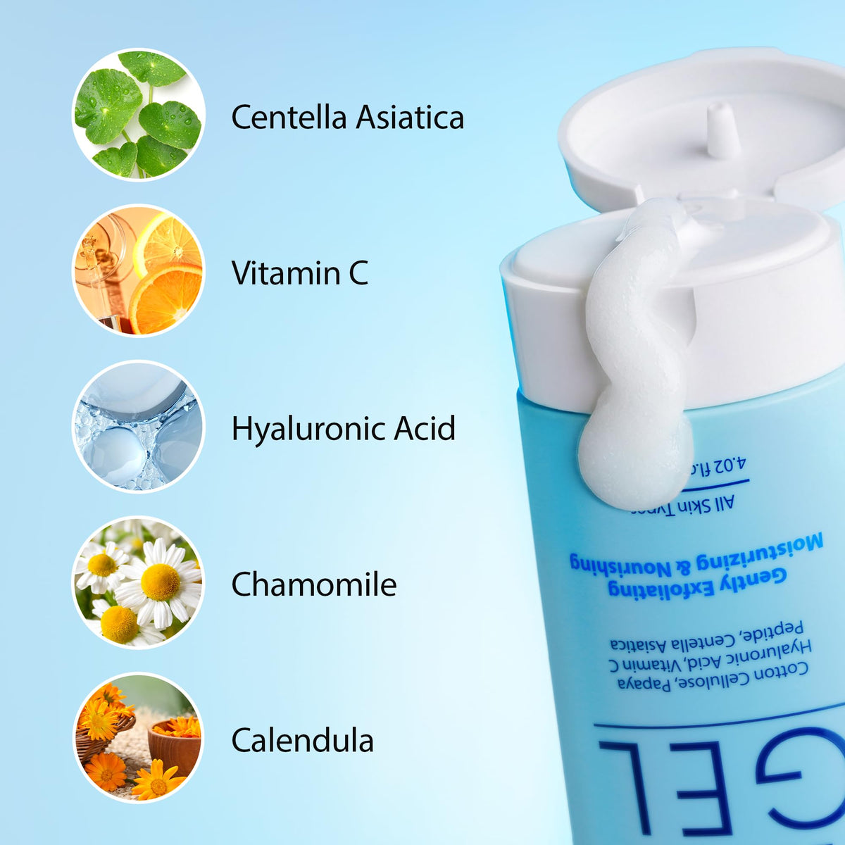 Ebanel Brightening Peeling Gel with Cotton Cellulose, Rice, Papaya, Centella, Hyaluronic Acid for Face and Body, Gentle Exfoliating Face Scrub Gel Peel Wash, Deep Pore Cleanser Minimizer Exfoliator Ebanel buy supplements Au