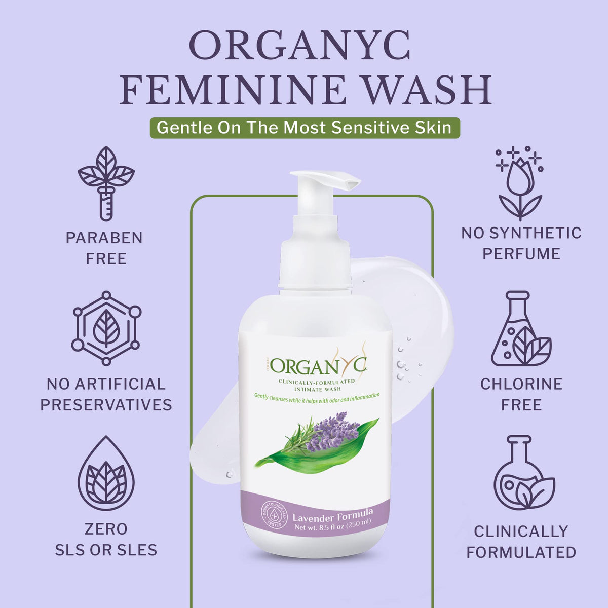 Organic Intimate Wash with Lavender Essential Oils & Flower Extracts, Gentle Cleansing Feminine OrganycBuy Supplements Australia