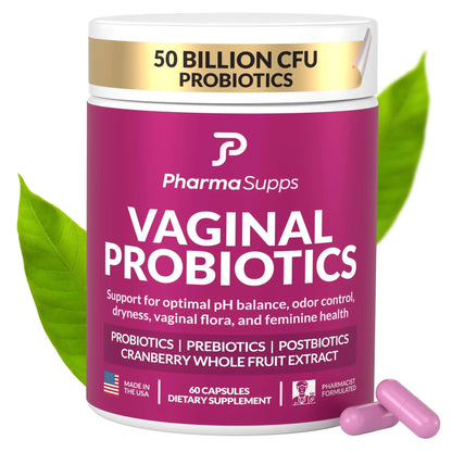 Women’s Probiotic for Vaginal Health | 50 Billion CFU with Probiotics, Prebiotic, Postbiotics & Cranberry for pH Balance, UTI Support, Yeast, Gut Health, Odor, Dryness & Feminine Comfort PharmaSuppsBuy Supplements Australia