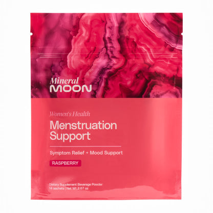 Mineral Moon Premium Menstruation Support - 14 Sachets Raspberry Drink - Hormonal Balance & PMS Support - Reduce Period Cramps, Fatigue & Nausea -with Magnesium Bisglycinate, BenfoPure B1 & Vitamin B6 Mineral MoonBuy Supplements Australia